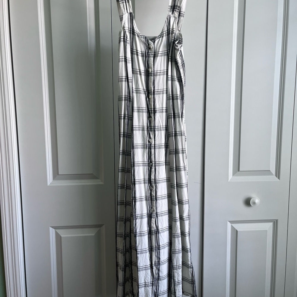 Black and White Plaid Maxi Dress